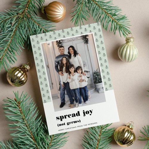 Spread Joy Not Germs  Funny 2020 Holiday Card