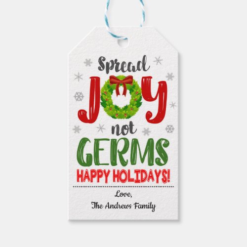 Spread Joy Not Germs Gift Tag