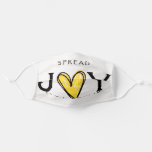 Spread Joy Not Germs Gold Glitter Heart Adult Cloth Face Mask