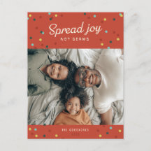 Spread Joy, Not Germs Holiday Postcard