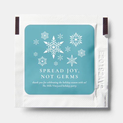 Spread Joy Not Germs Snowflakes Christmas Holiday Hand Sanitizer Packet
