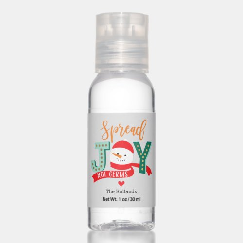 Spread Joy Not Germs Stocking Stuffer Party Favors Hand Sanitizer
