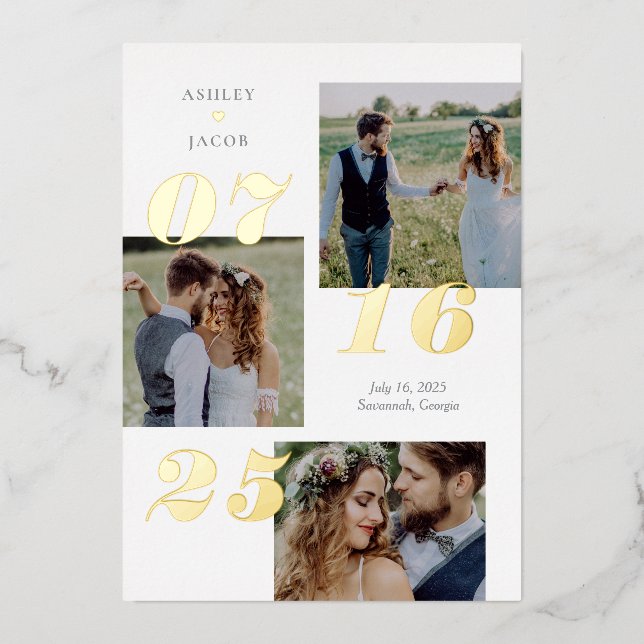 Spread Joy REAL FOIL Save The Date Card (Front)