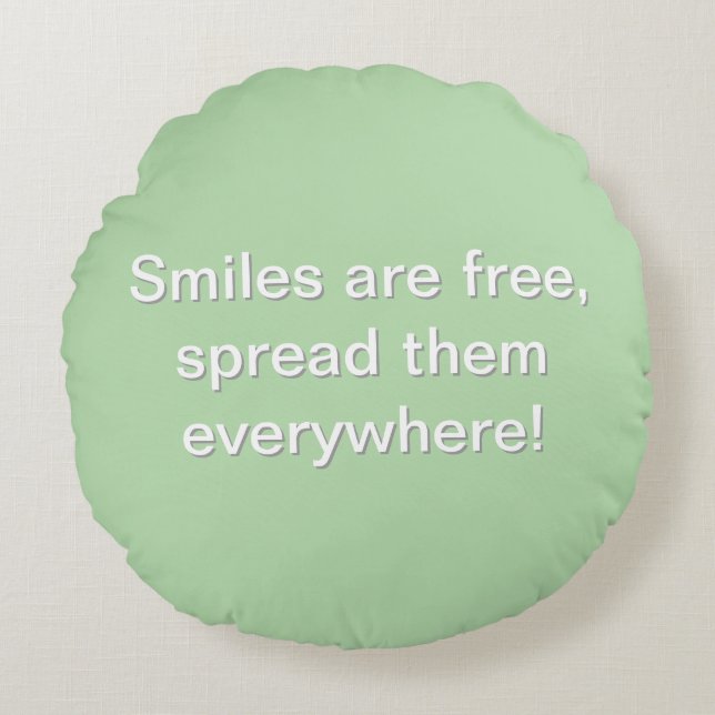 Spread Joy with Every Smile Round Pillow (Front)