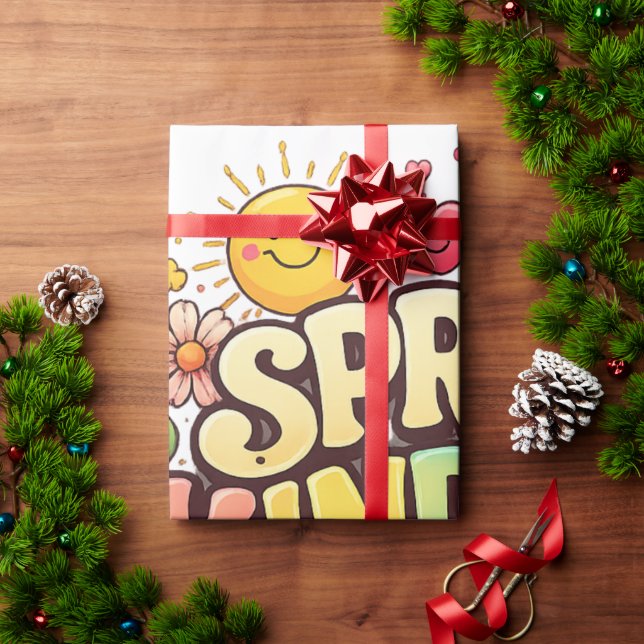 Spread Kindness – Cute Floral Rainbow Wrapping Paper (Holiday Gift)