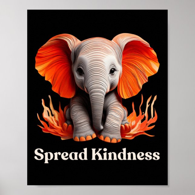 Spread Kindness Cute Orange-reddish Ba  Poster (Front)