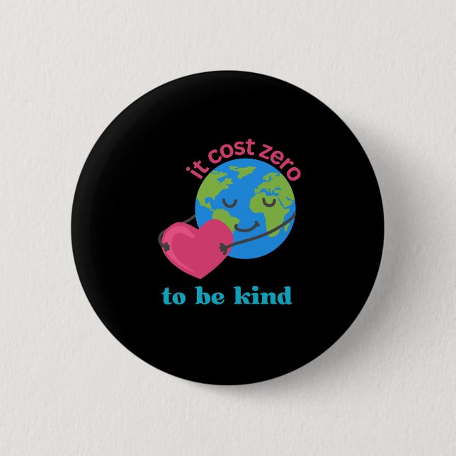 Spread Kindness Earth And Heart Illustration Stick Button (Front)