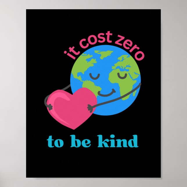Spread Kindness Earth And Heart Illustration Stick Poster (Front)