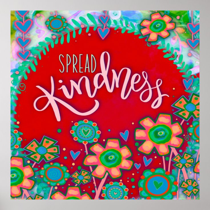 ”Spread Kindness” Inspirivity Poster Zazzle