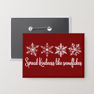 Spread Kindness Like Snowflakes Christmas Button