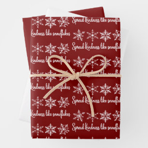 Spread Kindness Like Snowflakes Christmas Wrapping Paper Sheets