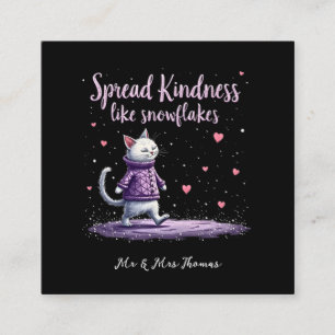 Spread Kindness Like Snowflakes Cozy Winter Vibes Square Business Card