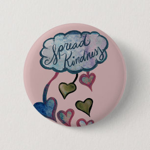 Spread Kindness Love Cloud Art Button