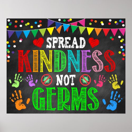 Spread Kindness Not Germs Classroom Poster