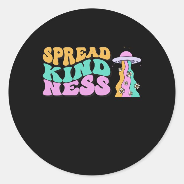Spread Kindness Pastel Ufo Rainbow Sticker  (Front)