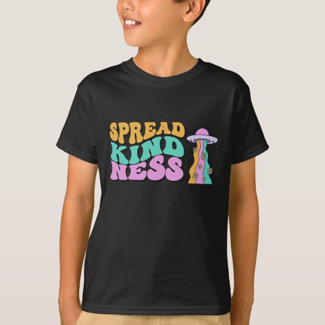 Spread Kindness Pastel Ufo Rainbow Sticker  T-Shirt (Front)