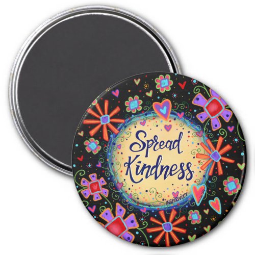 Spread Kindness Trendy Fun Floral Modern Pretty Magnet