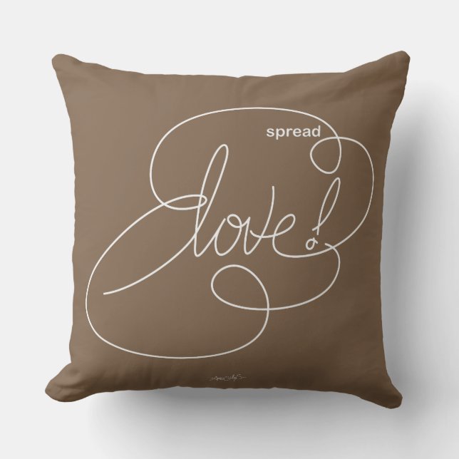 spread LOVE -  Bold CloudS - W Outdoor Pillow (Front)