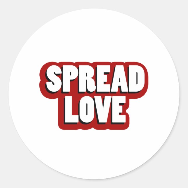 Spread Love Design Classic Round Sticker (Front)