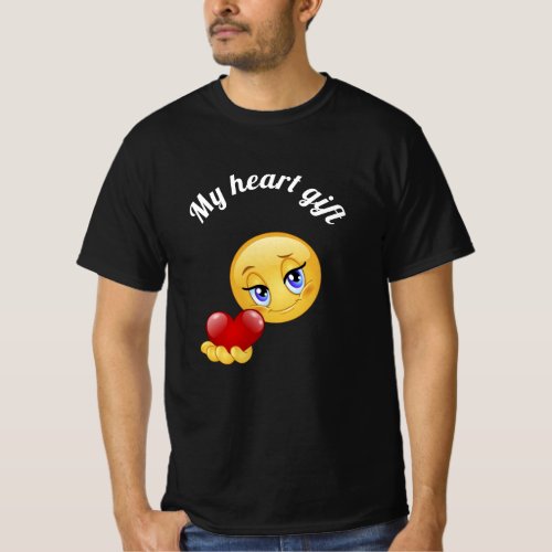 Spread Love Emoji Heart Print Tee  This title h T_Shirt