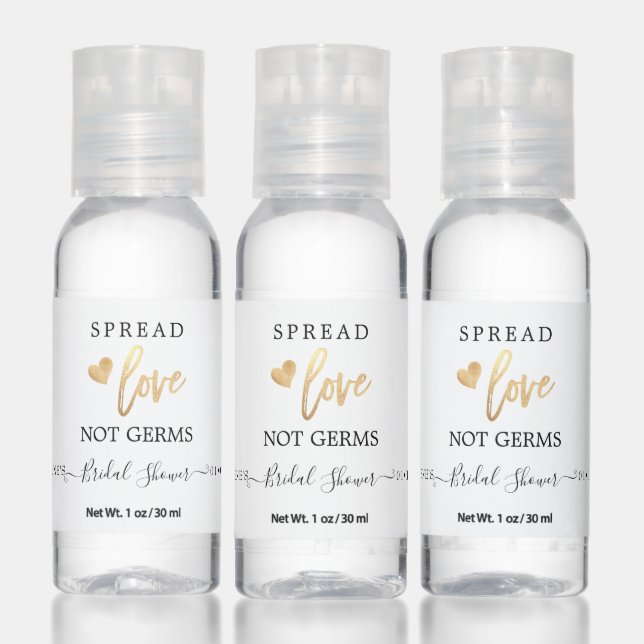Spread Love Faux Gold Heart Hand Sanitizer (Set)