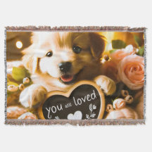 Spread Love: Golden Retriever with "You Are Loved"