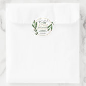 Spread Love Greenery Baby Shower Sanitizer Favor Classic Round Sticker (Bag)