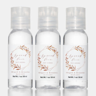 Spread Love Greenery Geometric Fall Rustic Wedding Hand Sanitizer