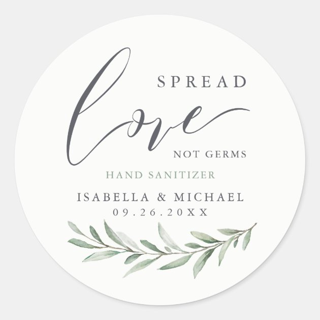 Wedding Favor Labels 20 Personalized Stickers Share Love Not Germs