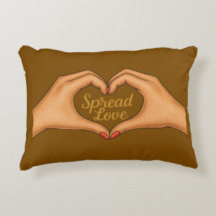 Spread Love Heart Hands Gold Quote –Throw Pillow