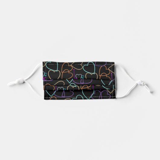 Spread Love Hearts Pattern Kids' Cloth Face Mask (Front, Folded)