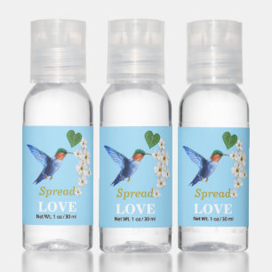 Spread love hummingbird & flowers Hand Sanitizer
