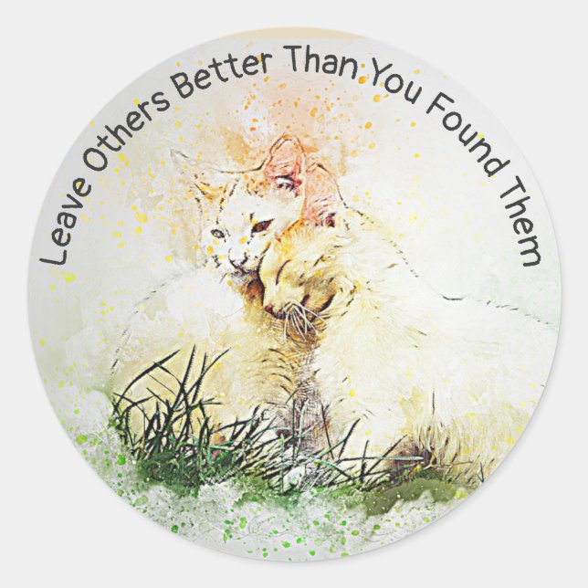 Spread Love & Kindness Inspirational Cats Stickers (Front)
