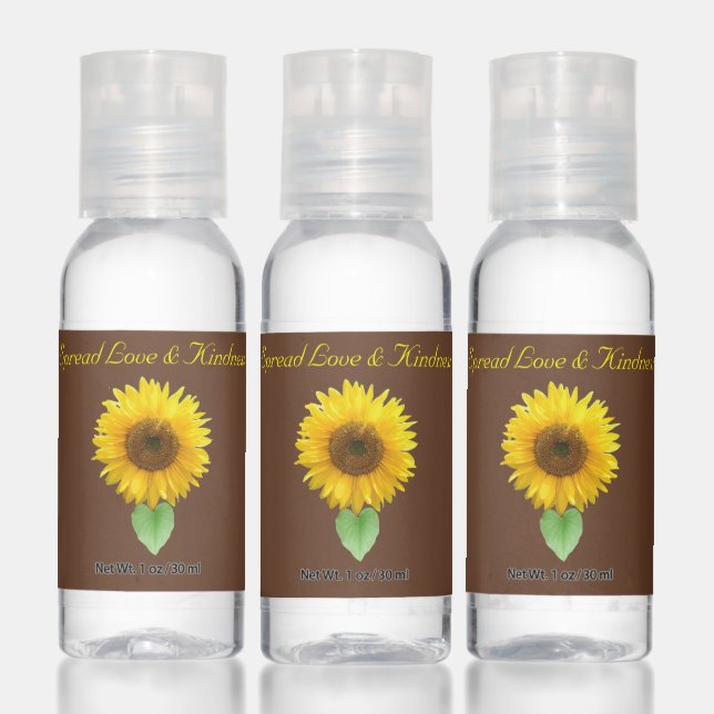Spread Love & Kindness Sunflower on Brown Hand Sanitizer (Set)