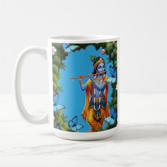 Spread Love, Live Like Krishna – Divine Wisdom  Coffee Mug (Left)