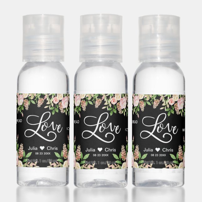 Spread Love Not Germs Blush Pink Floral  Hand Sanitizer (Set)
