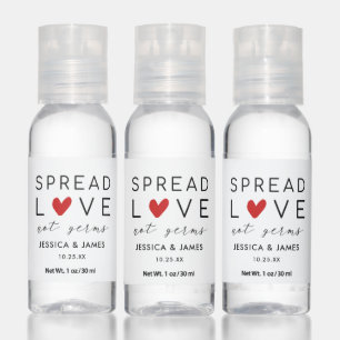 Spread Love Not Germs Covid Wedding Favors Hand Sanitizer
