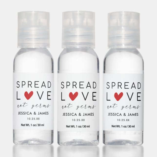 Spread Love Not Germs Covid Wedding Favors Hand Sanitizer (Set)