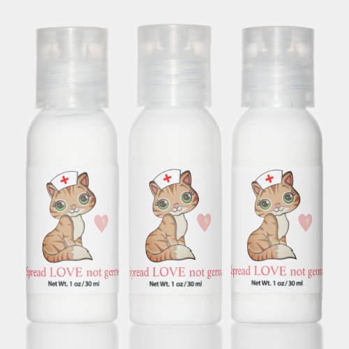 Spread love not germs  cute nurse kitty cat hand lotion