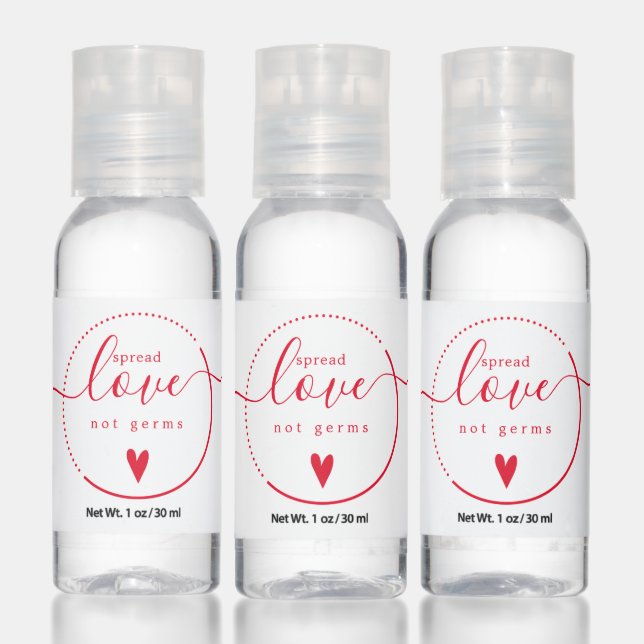 Spread Love, not Germs - Cute Red Heart Hand Sanitizer (Set)