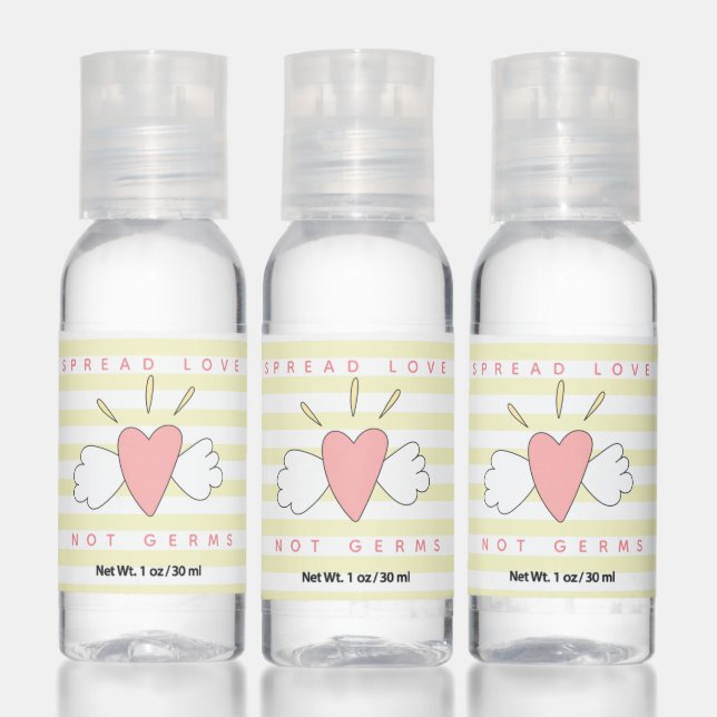 Spread Love, not Germs - Cute Winged Heart Hand Sanitizer (Set)