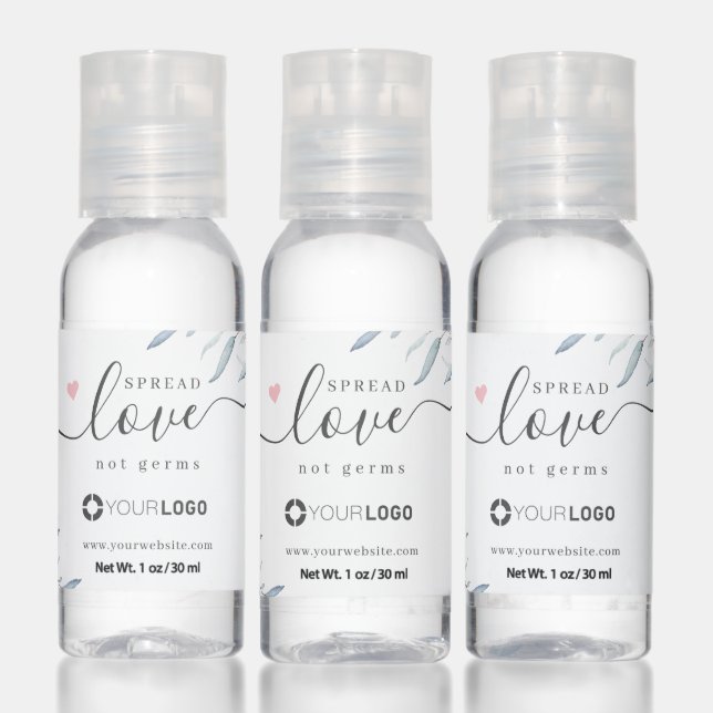 Spread Love not germs dusty blue greenery Hand Sanitizer (Set)