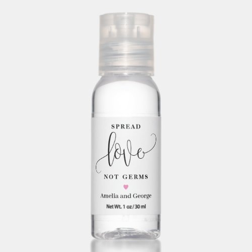 Spread Love Not Germs Editable Color Favors Hand Sanitizer