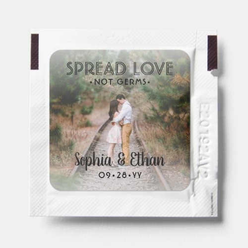 Spread Love Not Germs Elegant Photo Wedding Favors Hand Sanitizer Packet