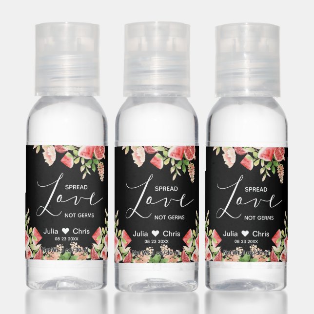 Spread Love Not Germs Elegant Summer Floral  Hand Sanitizer (Set)