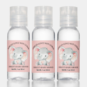 Spread Love Not Germs Elephant Baby Shower Hand Sanitizer