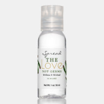 Spread Love Not Germs Greenery Wedding Favor Hand Sanitizer