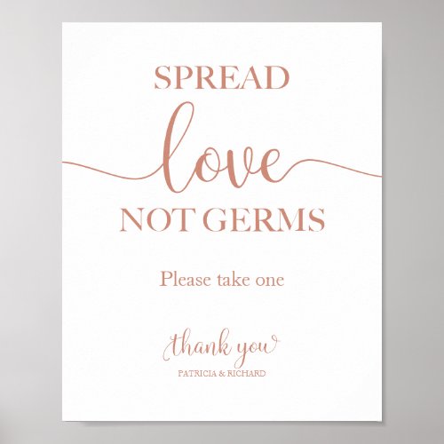 Spread Love Not Germs Hand Sanitizer Favors Sign