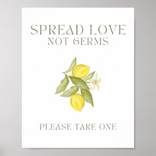 Spread Love Not Germs Hand Sanitizer Sign