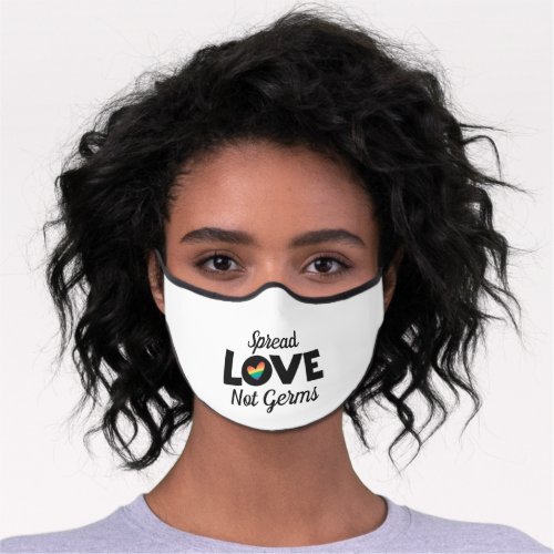 Spread Love not germs LGBT rainbow heart Premium Face Mask